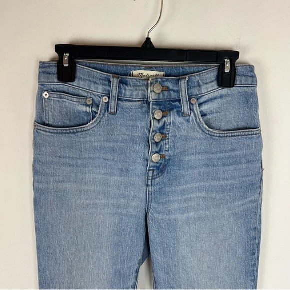 Madewell Cali Demi Button Fly Boot Cut Jeans Size 26 Light Blue - Picture 4 of 7